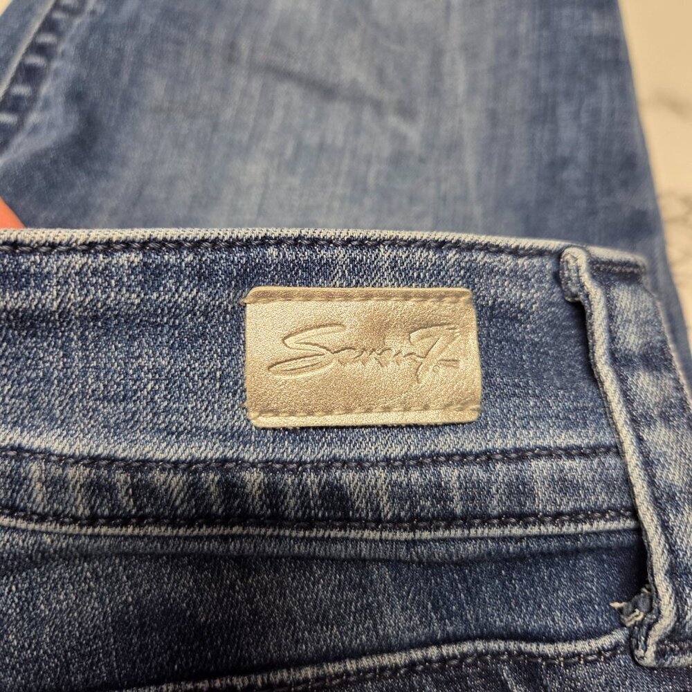 Seven7 Starlette Size 12 Medium Wash Denim Blue Pocket Detail Mid Rise Skinny - Picture 6 of 10